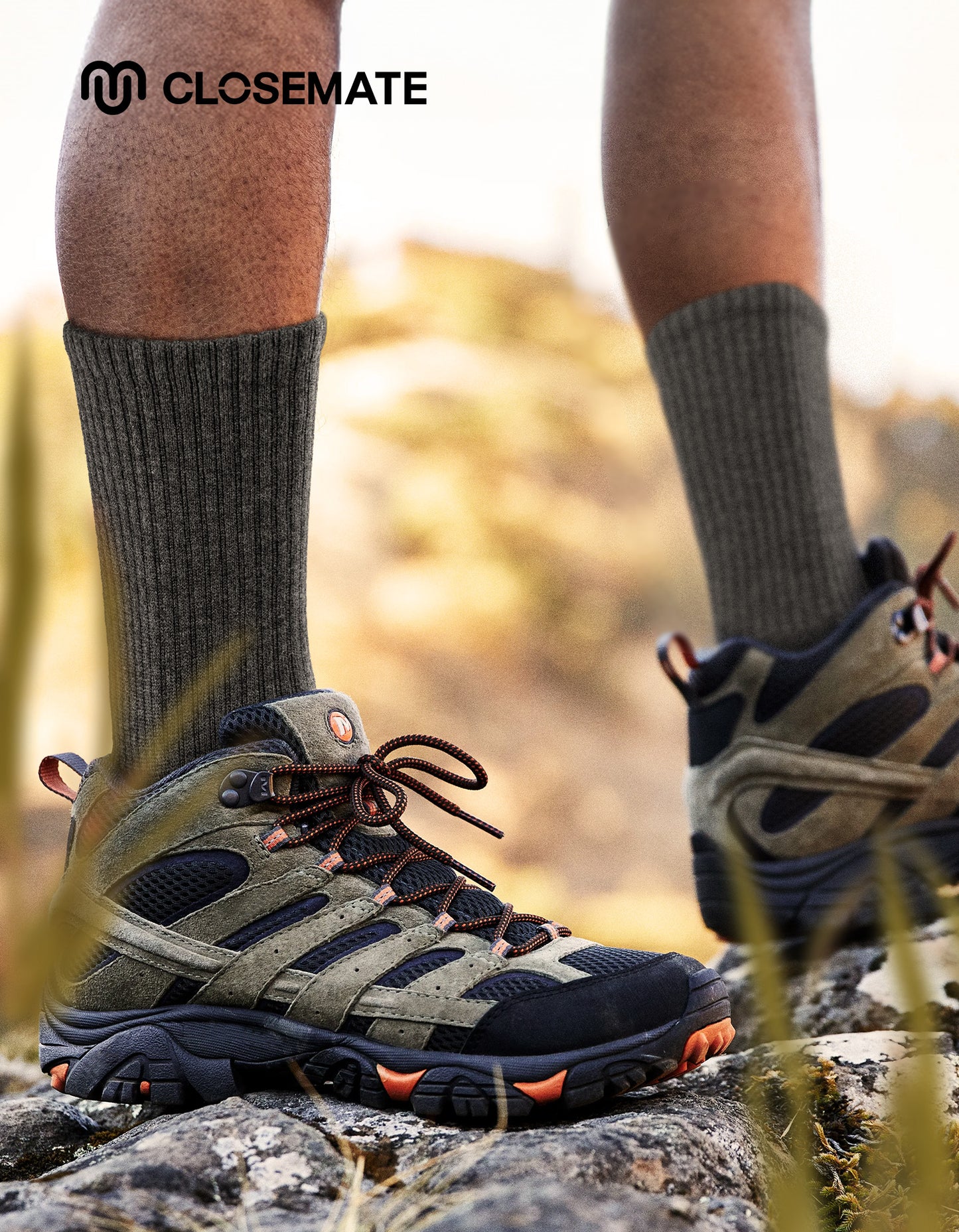 Men's Wool Thermal Outdoor Hiking Mid-Calf Socks