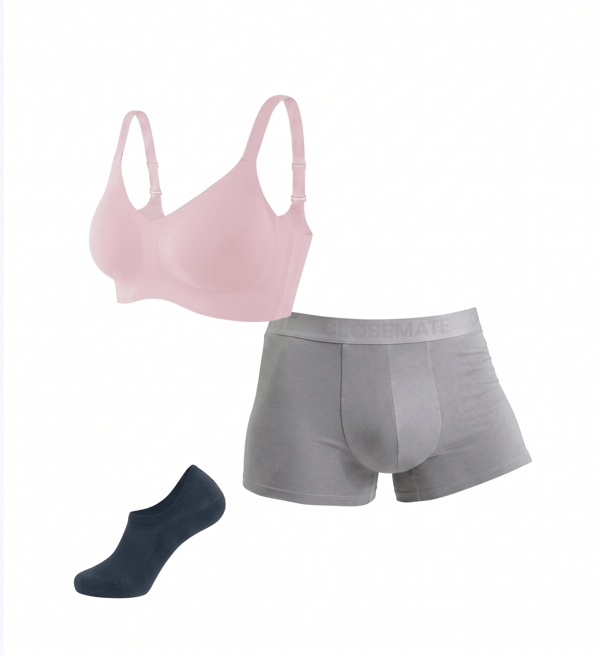 CloseMate Couples Essentials: Seamless Bra, Trunks & Socks Bundle