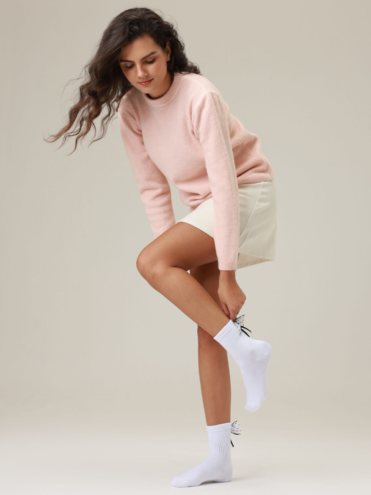 Women's Adorable Fixed Bow Crew Socks