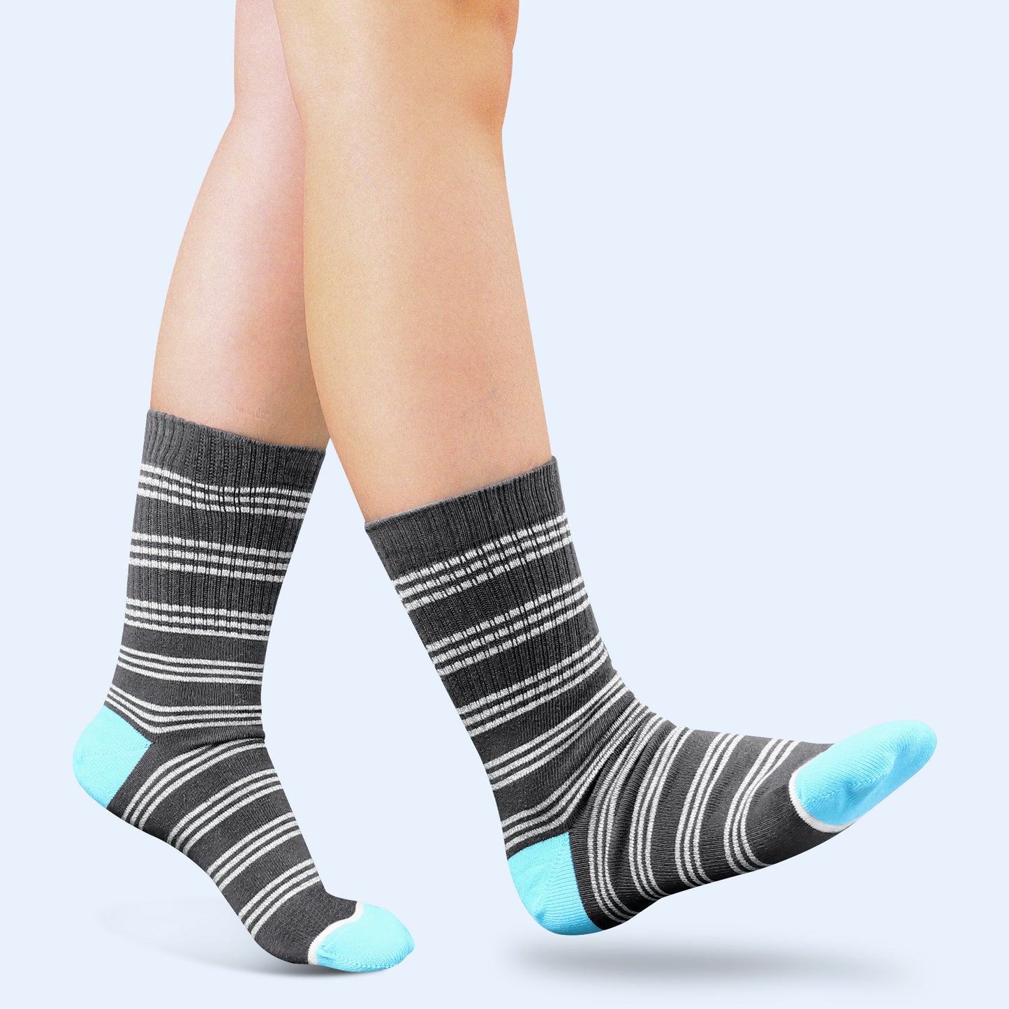 Closemate 6 Pairs Strip Fashion Crew Sport Socks